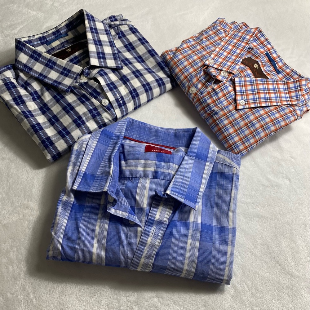 Alfani Blue Casual Button Down Shirt